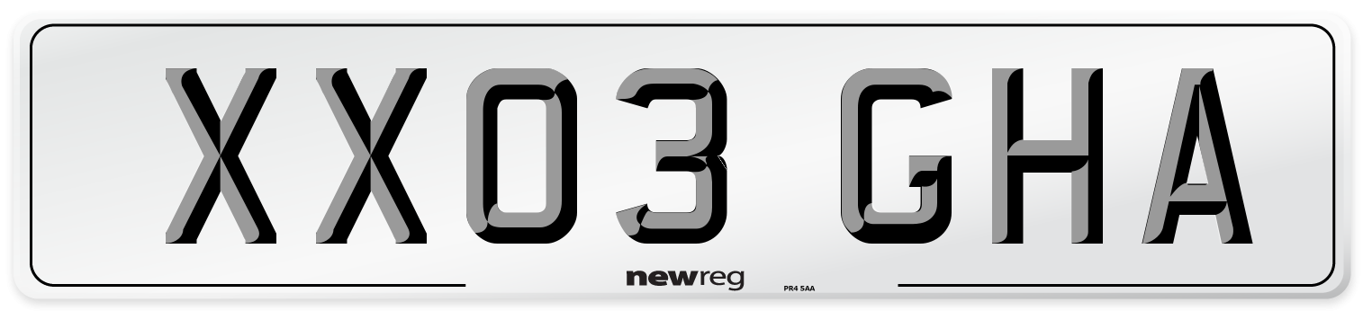 XX03 GHA Number Plate from New Reg
